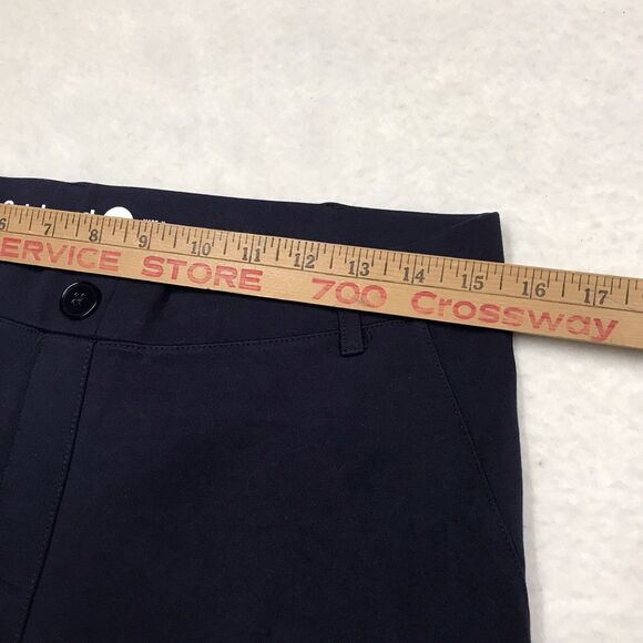 BETABRAND Classic Straight Yoga Dress Pant Women M Navy Stretch Denim Faux Zip - Picture 9 of 16